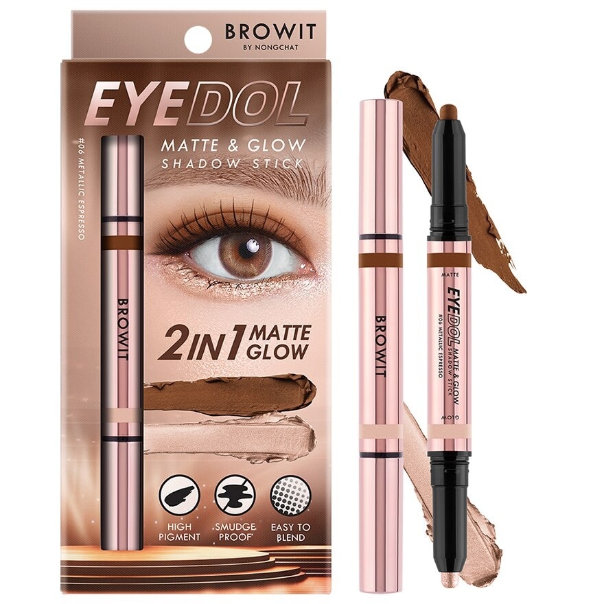 Browit Eyedol Matte And Glow Shadow Stick 1g. 06 Metallic Espresso