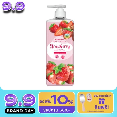 WATSONS - วัตสัน เลิฟ มาย สกิน สตรอว์เบอร์รี่ เซ็นทิด ครีม บอดี้ วอช 1000มล. image