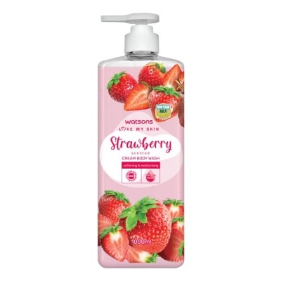 Watsons Watsons Love My Skin Strawberry Scented Cream Body Wash 1000ml.