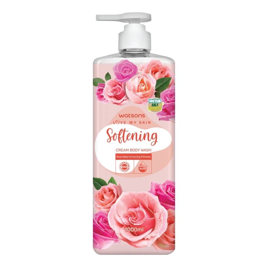 Watsons Love My Skin Softening Cream Body Wash 1000ml.