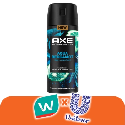 Axe - แอ๊กซ์ พรีเมียม ดีโอโดแรนท์ บอดี้ สเปรย์ อควา เบอกาม็อท 135 มล. น้ำหอม ระงับกลิ่นกาย
