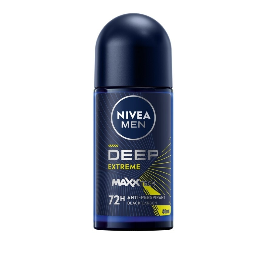 NIVEA MEN Roll On Deep Extreme 50 Ml. โรลออน ลดเหงื่อ ระงับกลิ่นกาย