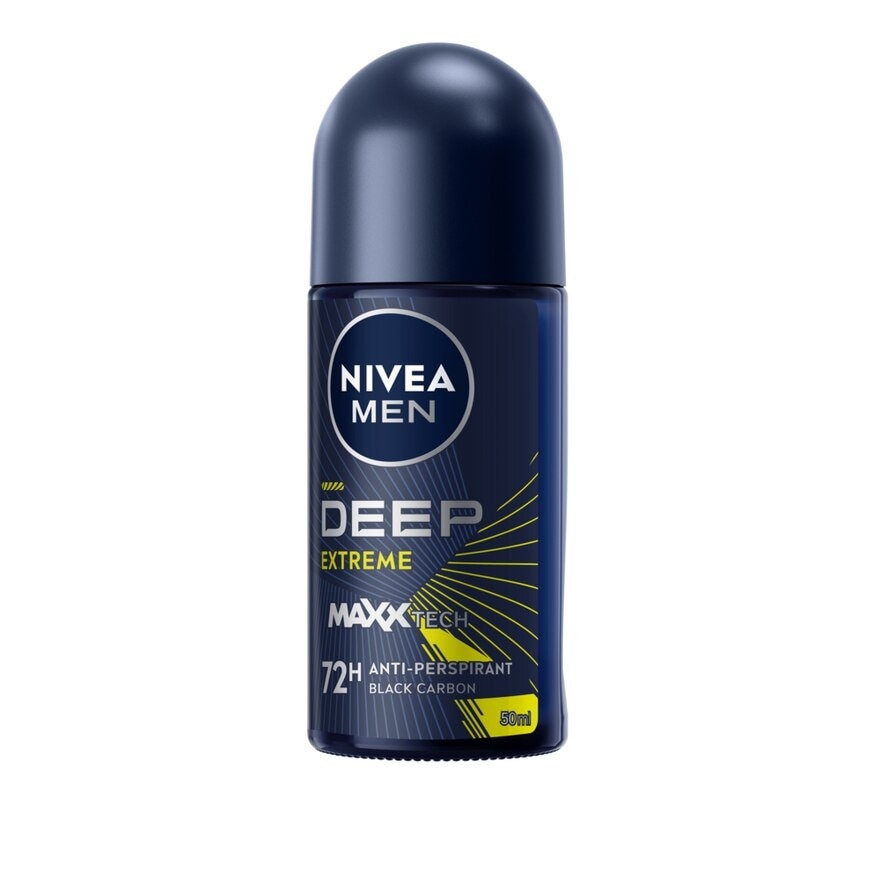 NIVEA MEN Roll On Deep Extreme 50 Ml. โรลออน ลดเหงื่อ ระงับกลิ่นกาย