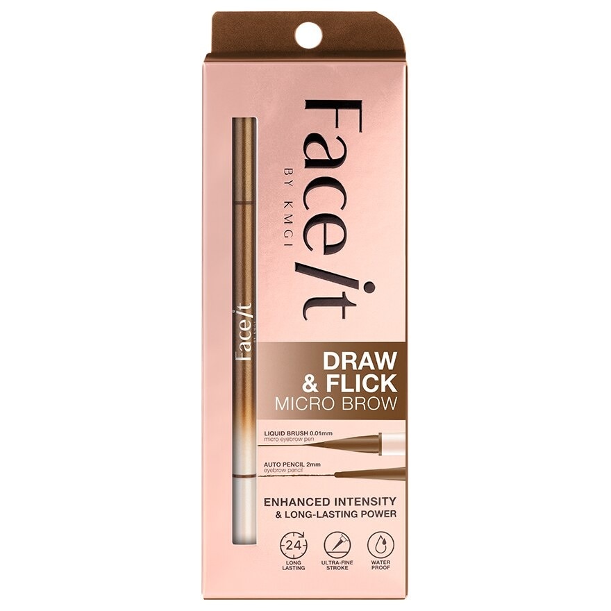 Face It Draw And Flick Micro Brow 0.4g. 01 Warm Taupe