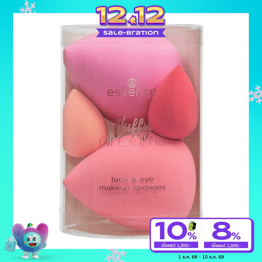 Essence เอสเซนส์ ฟลัฟฟี่ ดรีมส์ เฟซ แอนด์ อาย เมคอัพ สปองจ์ 4ชิ้น