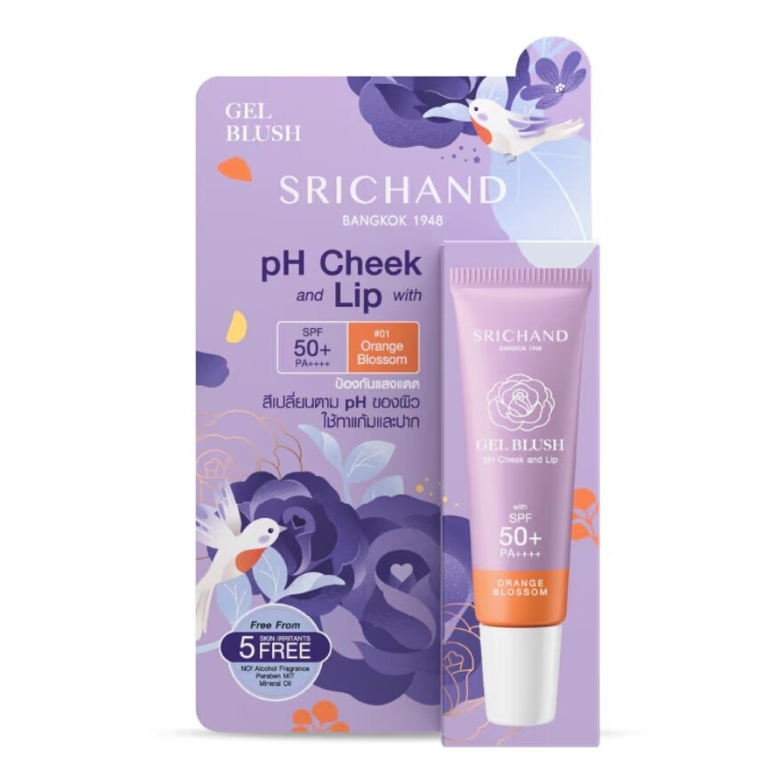 Srichand ศรีจันทร์ เจล บลัช พีเอช ชีค แอนด์ ลิป วิช SPF50+ PA++++ 7g. 01 ออเรนจ์ บลอสซั่ม