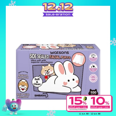 WATSONS วัตสันสำลีแผ่นรีดข้าง 100แผ่น (Shibainc Comics)..