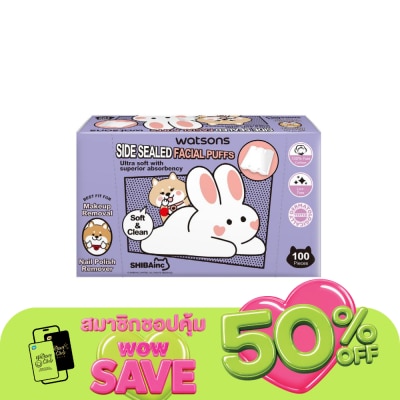 Watsons - Watsons Side Sealed Facial Puffs 100s (Shibainc Comics)..
