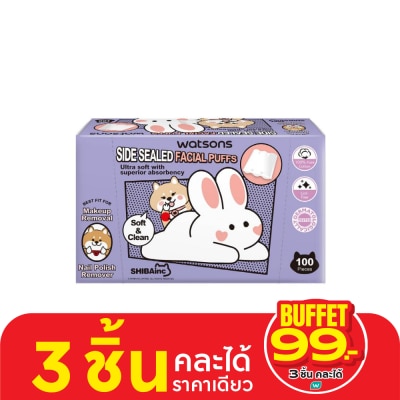 WATSONS วัตสันสำลีแผ่นรีดข้าง 100แผ่น (Shibainc Comics)..