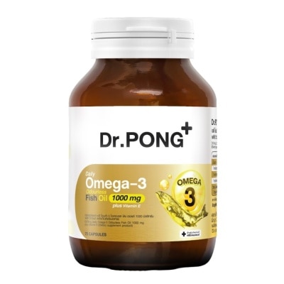 Dr.pong - ดอกเตอร์พงศ์ เดลี่ โอเมก้า-3 ฟิช ออยล์ 1000 มก. พลัส วิตามิน อี image