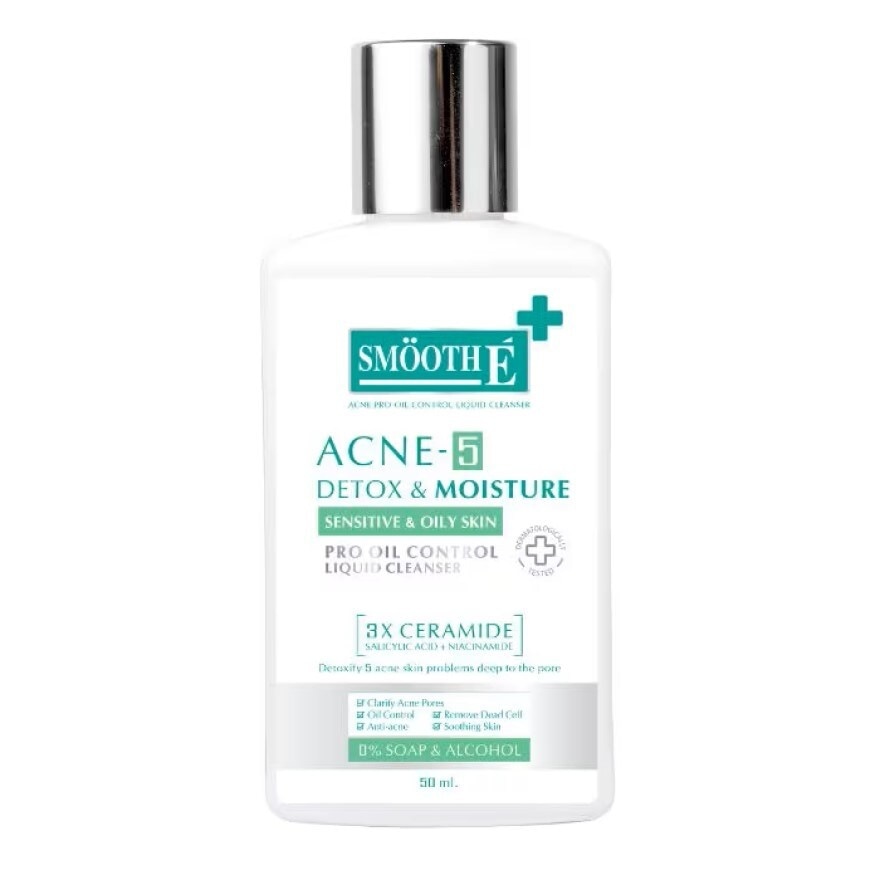 Smooth E Acne-5 Detox  Moisture Liquid Cleanser 50 ml.