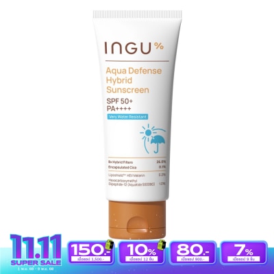 INGU อิงกุ อควา ดีเฟนซ์ ไฮบริด ซันสกรีน กันแดดกันน้ำ SPF 50+ PA++++ 30 กรัม