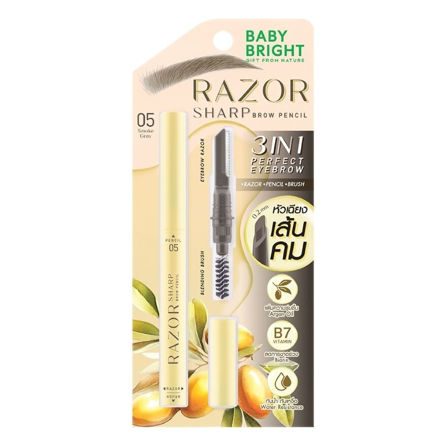 Baby Bright Razor Sharp Brow Pencil 0.15g. 05 Smoke Gray