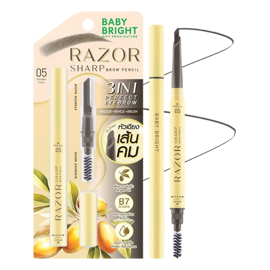 Baby Bright Razor Sharp Brow Pencil 0.15g. 05 Smoke Gray