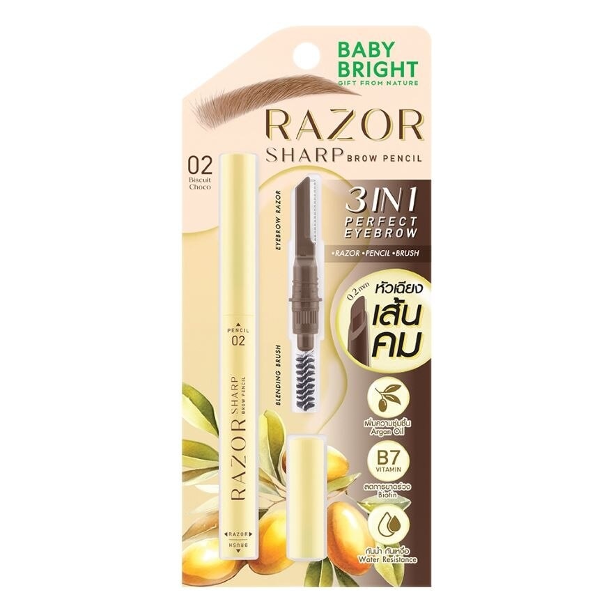 Baby Bright Razor Sharp Brow Pencil 0.15g. 02 Biscuit Choco