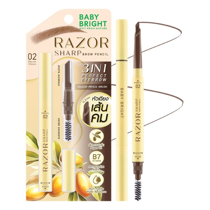 Baby Bright Razor Sharp Brow Pencil 0.15g. 02 Biscuit Choco