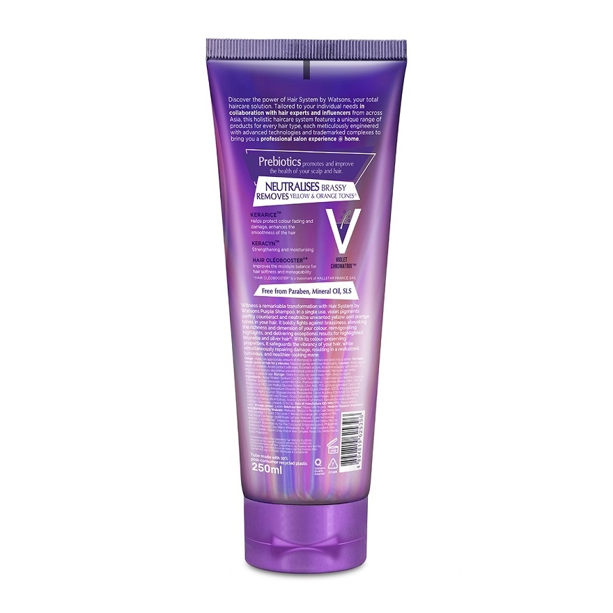 Hair System by Watsons Purple Shampoo 250ml.