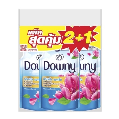 Downy ดาวน์นี่ผลิตภัณฑ์ปรับผ้านุ่มสูตรเข้มข้นพิเศษกลิ่นหอมสดชื่นยามเช้าถุงเติม490มล.แพ็ค2+1