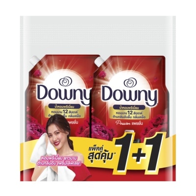 Downy ดาวน์นี่ พรีเมียม เพอร์ฟูม ผลิตภัณฑ์ปรับผ้านุ่ม เข้มข้นพิเศษ แพชชั่น ถุงเติม 1 ลิตรX2