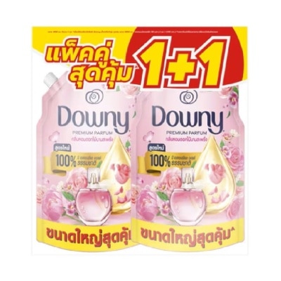 Downy ดาวน์นี่ พรีเมียม เพอร์ฟูม ปรับผ้านุ่ม เข้มข้นพิเศษ ดอกไม้บานสะพรั่ง ถุงเติม 1 ลิตรX2