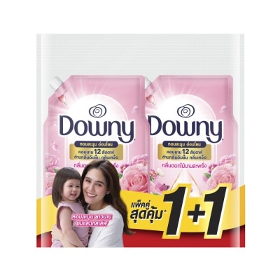 Downy ดาวน์นี่ พรีเมียม เพอร์ฟูม ปรับผ้านุ่ม เข้มข้นพิเศษ ดอกไม้บานสะพรั่ง ถุงเติม 1 ลิตรX2
