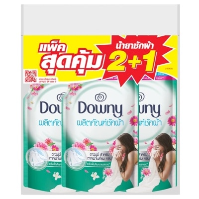 Downy ดาวน์นี่ ผลิตภัณฑ์ซักผ้า สูตรเข้มข้น สำหรับตากผ้าในที่ร่ม คลีน ถุงเติม 550 มล.แพ็ค2+1