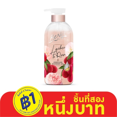 Benice Benice Perfume Shower Gel Lychee  Rose 450 Ml.