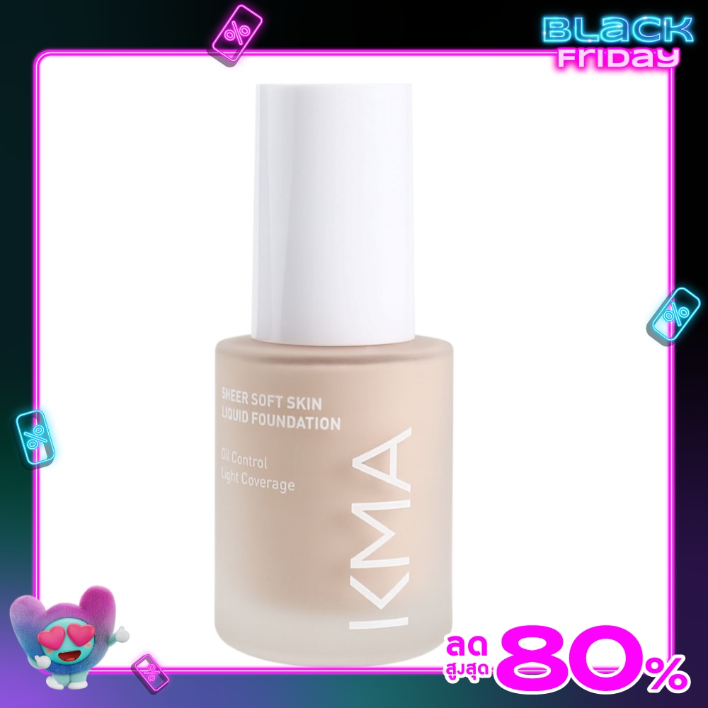 KMA Sheer Soft Skin Liquid Foundation SPF 50+ PA++++ 30ml. 01 Vanilla