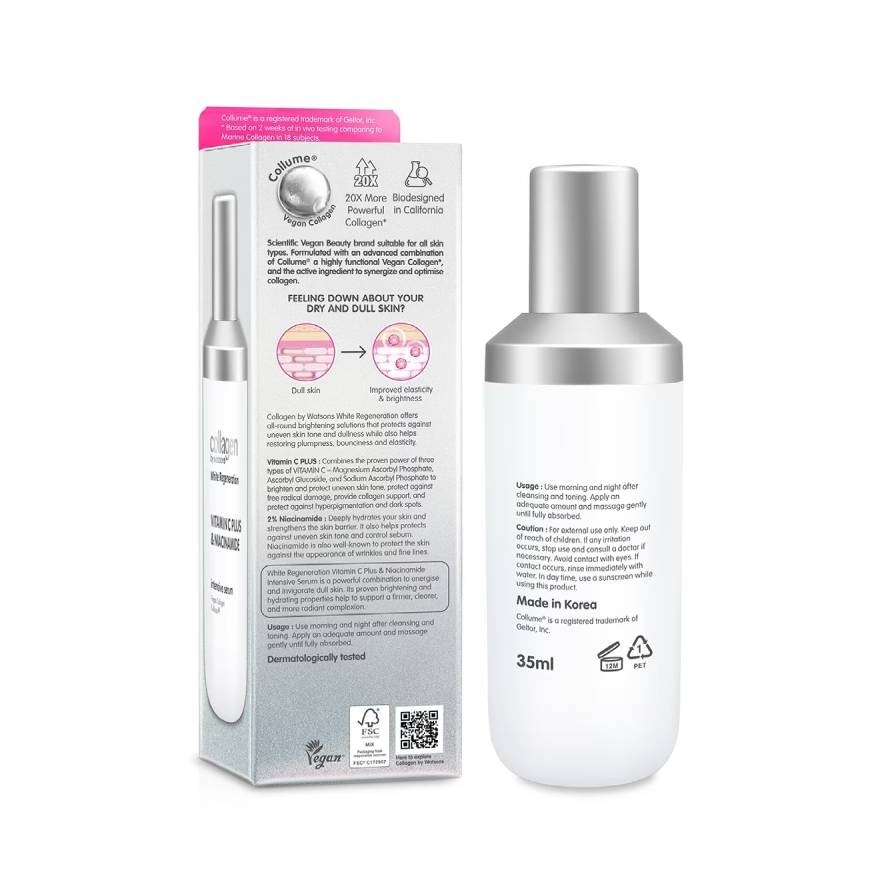 Collagen by Watsons White Regeneration Vitamin C Plus  Niacinamide Serum 35ml.