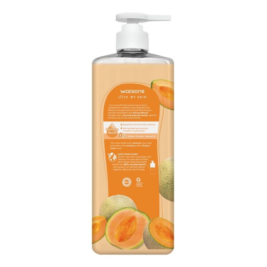 Watsons Love My Skin Cantaloupe Scented Cream Body Wash 1000ml.