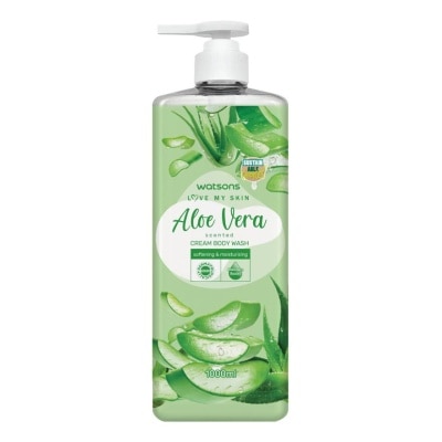 Watsons Watsons Love My Skin Aloe Vera Scented Cream Body Wash 1000ml.