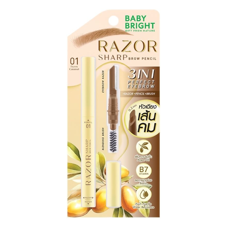 Baby Bright Razor Sharp Brow Pencil 0.15g. 01 Burnt Caramel
