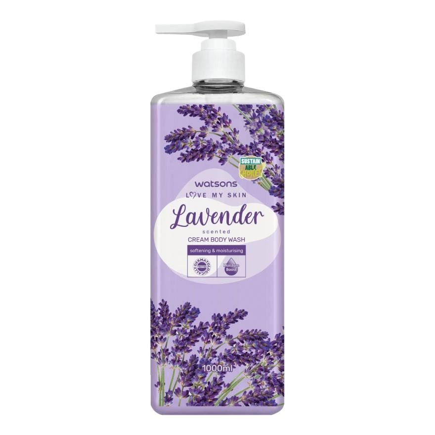 Watsons Love My Skin Lavender Scented Cream Body Wash 1000ml.