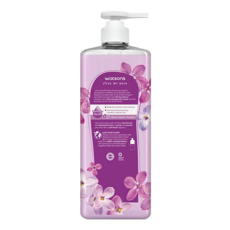 Watsons Love My Skin Purifying Cream Body Wash 1000ml.