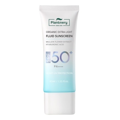 Plantnery แพลนท์เนอรี่ ออร์แกนิค เอ็กซ์ตร้า ไลท์ ฟลูอิด ซันสกรีน SPF 50+ PA++++ 40 มล.