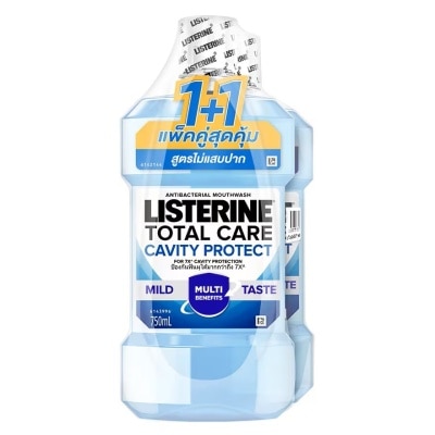 Listerine ลิสเตอรีน โทเทิลแคร์ แควิตี้ โพรเทค 750 มล.แพ็คคู่ น้ำยาบ้วนปากผสมฟลูออไรด์