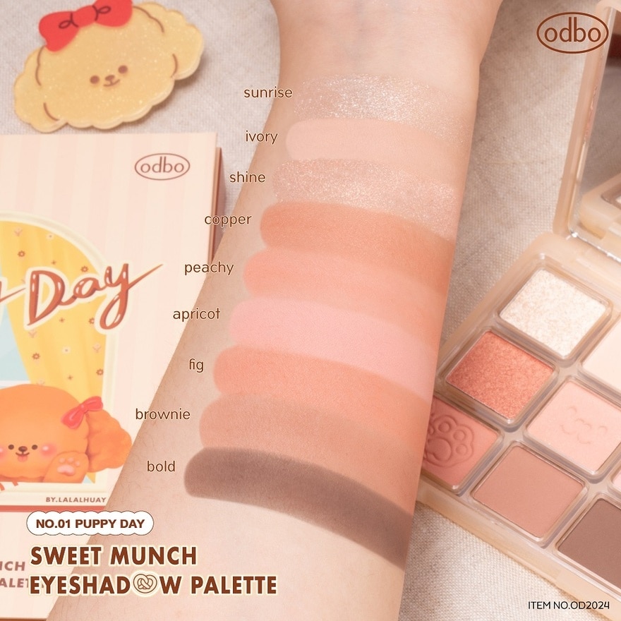 Odbo Sweet Munch Eyeshadow Palette 9g. 01 Poppy Day