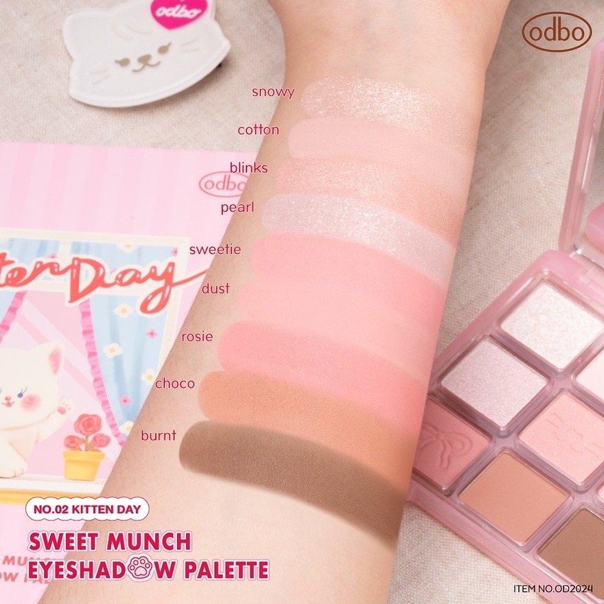 Odbo Sweet Munch Eyeshadow Palette 9g. 02 Kitten Day