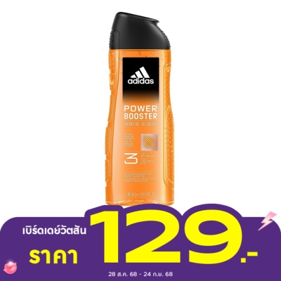 Adidas อาดิดาส ชาวเวอร์ เจล พาวเวอร์ บูสเตอร์ ทรีอินวัน บอดี้ แฮร์ เฟส 400 มล.