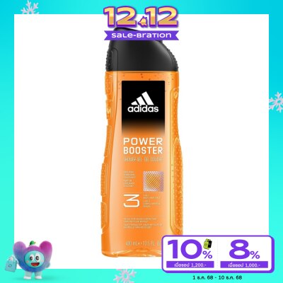 Adidas อาดิดาส ชาวเวอร์ เจล พาวเวอร์ บูสเตอร์ ทรีอินวัน บอดี้ แฮร์ เฟส 400 มล.