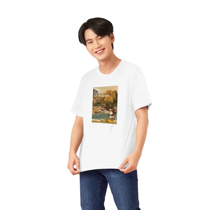 จีคิว เสื้อยืด ดิสนีย์ ดับกลิ่น ฟอเรส สีขาว ไซส์ L