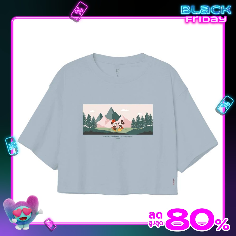 GQ GQ Disney Embrace Motain Crop Blue Size S