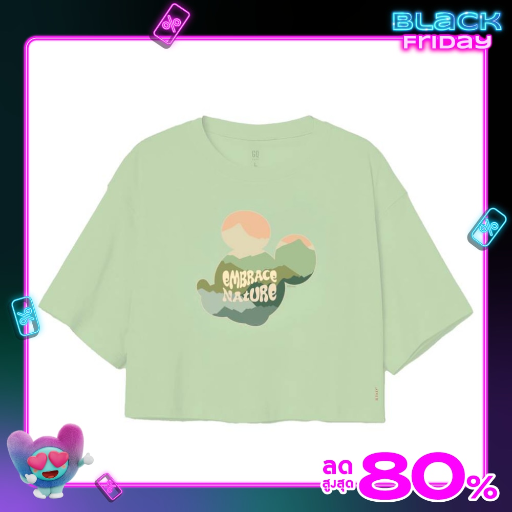 GQ GQ Disney Embrace Mickey Crop Green Size S