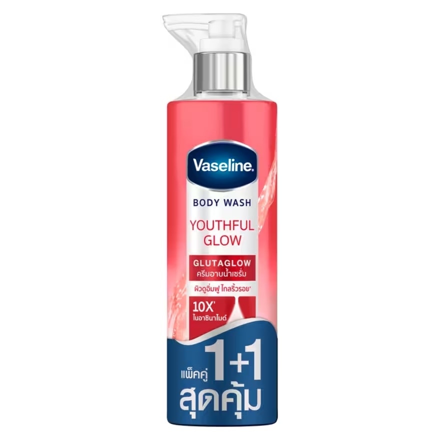 Vaseline Body Wash Youthful Glow Glutaglow 425 Ml.Twin Pack ผิวดูอิ่มฟู ไกลริ้วรอย