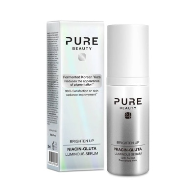 Pure Beauty เพียว บิวตี้ ไบรท์เท่น อัพ ไนอาซิน-กลูต้า ลูมินัส ซีรั่ม 30 มล.