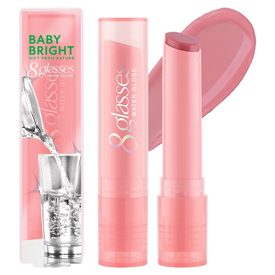 Baby Bright 8 Glasses Water Gloss Lip 2.5g. 01 Pink Milk