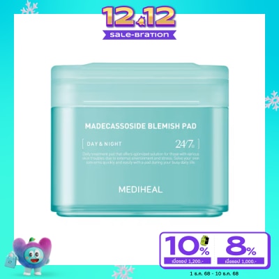 Mediheal เมดิฮีล มาเดแคสโซไซด์ เบลมิช แพด 100 ชิ้น แผ่นบำรุงผิวหน้า ลดรอยสิว ลดสิวอักเสบ