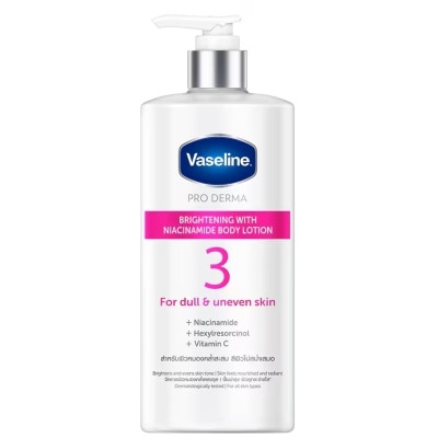 Vaseline วาสลีน โปร เดอร์มา ไบรท์เทนนิ่ง วิธ ไนอาซินาไมด์ บอดี้ โลชั่น3 465 มล.