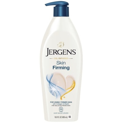 Jergens เจอร์เกนส์ ออยล์-อินฟิวส์ สกิน เฟิร์มมิ่ง 24-Hour มอยส์เจอไรเซอร์ 496 มล.