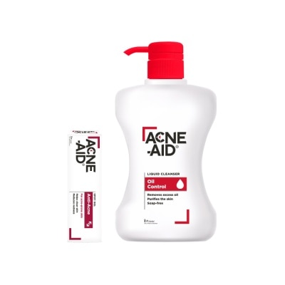 Acne Aid แอคเน่ เอด ลิควิด คลีนเซอร์ 500มล.+ สปอต เจล แอนติ-แอคเน่ 10 กรัม